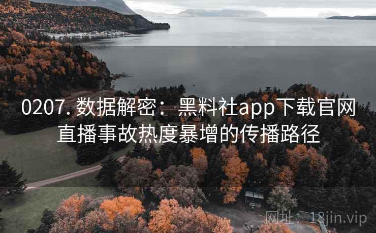0207. 数据解密：黑料社app下载官网直播事故热度暴增的传播路径