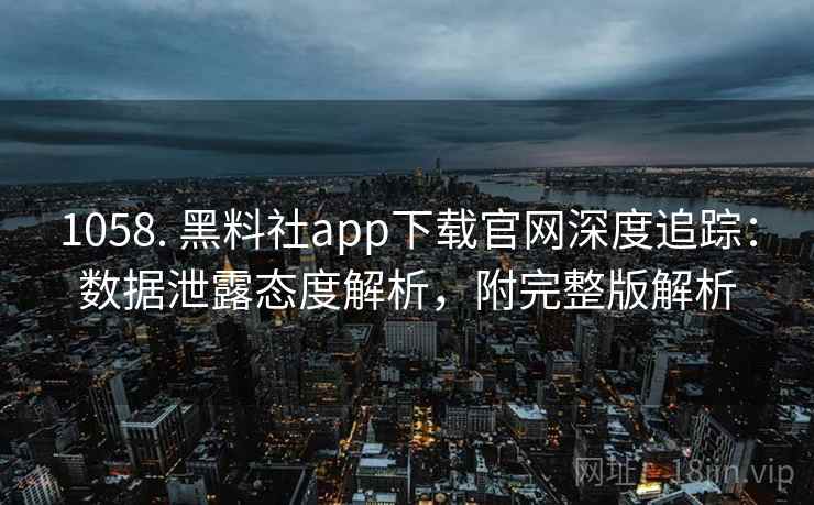 1058. 黑料社app下载官网深度追踪：数据泄露态度解析，附完整版解析